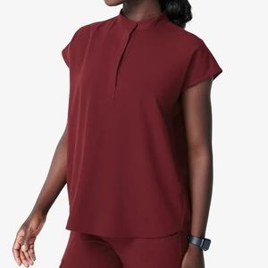 burgundy rafaela scrub top